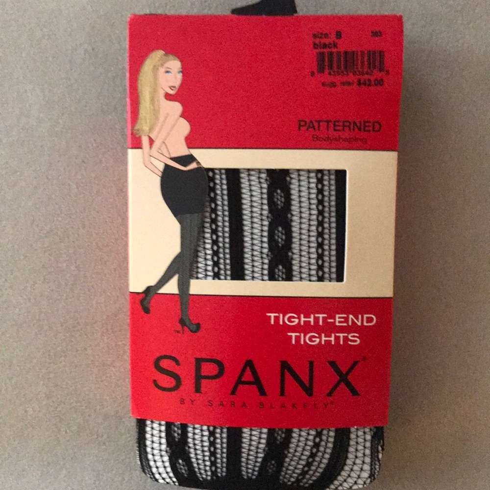 NWT Spanx Bodyshaping Black Patterned Tights